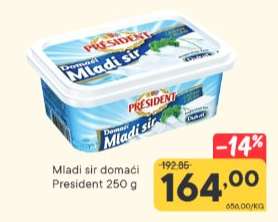 Mladi sir domácí President 250 g