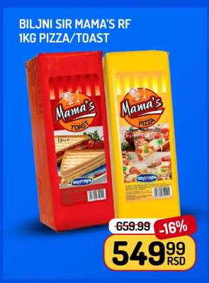 Biljni sir Mama's RF 1kg Pizza/Toast