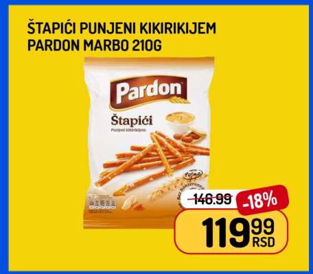 Štapići punjeni kikirikijem Pardon Marbo 210g