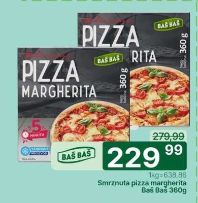 Smrznuta pizza margherita Baš Baš 360g