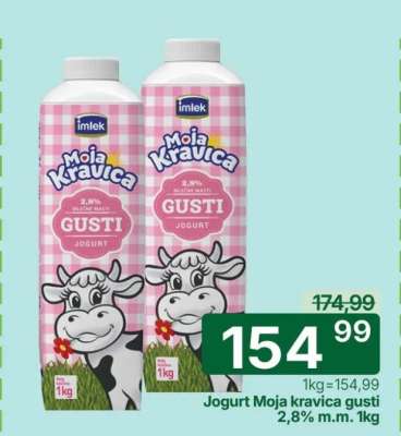 Jogurt Moja kravica gusti 2,8% m.m. 1kg