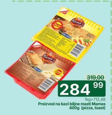 Proizvod na bazi biljne masti Mamas