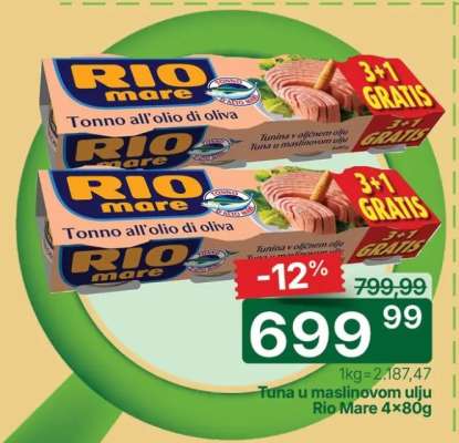 Tuna u maslinovom ulju Rio Mare 4x80g