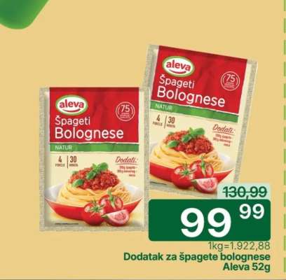 Dodatak za špagete bolognese Aleva 52g