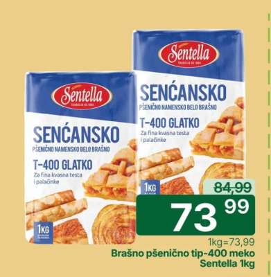 Brašno pšenično tip-400 meko Sentella 1kg