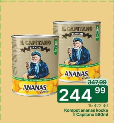 Kompot ananas kocka Il Capitano 580ml