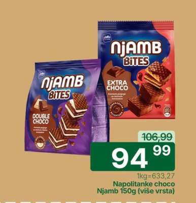 Napolitanke choco Njamb 150g (više vrsta)