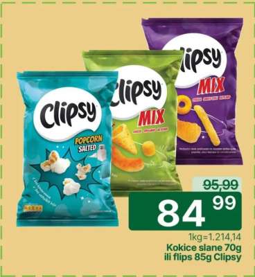 Kokice slane 70g ili flips 85g Clipsy