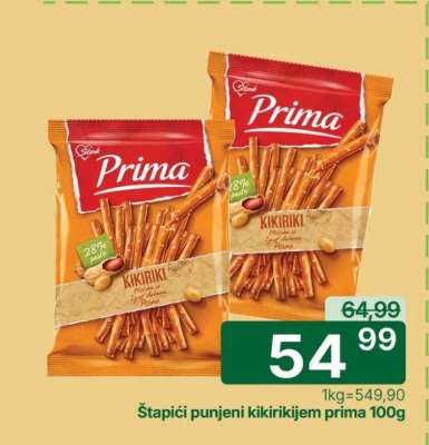 Štapići punjeni kikirikijem Prima 100g