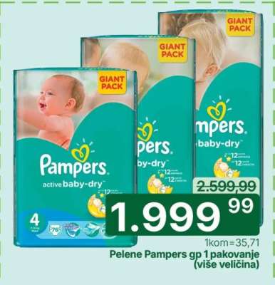 Pelene Pampers gp 1 pakovanje
