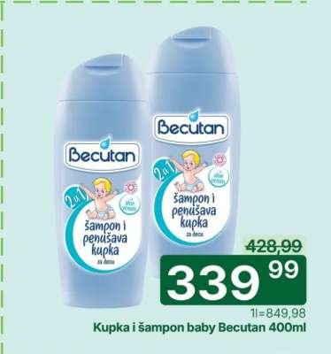 Kupka i šampon baby Becutan 400ml