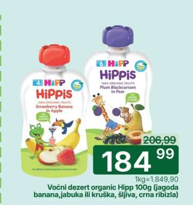 Voćni dezert organic Hipp 100g