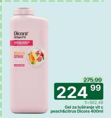 Gel za tuširanje vit c peach&citrus Dicora 400ml