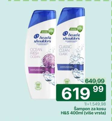 Šampon za kosu H&S 400ml (više vrsta)