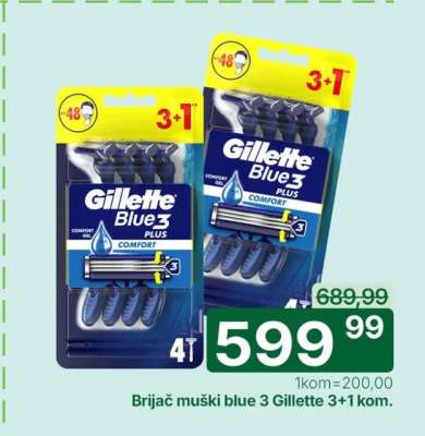 Brijač muški blue 3 Gillette 3+1 kom.