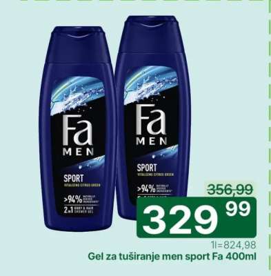 Gel za tuširanje men sport Fa 400ml