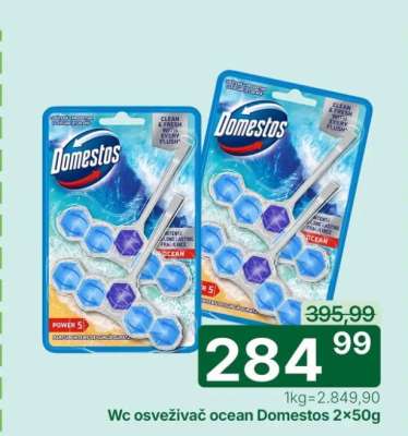 Wc osvěživač ocean Domestos 2×50g