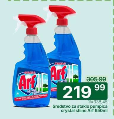 Sredstvo za staklo pumpica crystal shine Arf 650ml