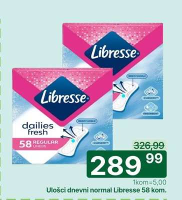 Libresse dailies fresh 58 regular liners