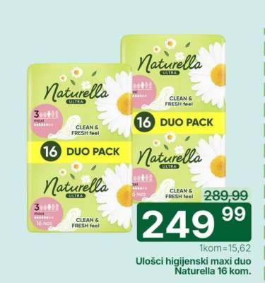 Ulošci higijenski maxi duo Naturella 16 kom.