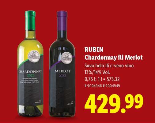 Rubin Chardonnay ili Merlot