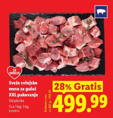 Sveže svinjsko meso za gulaš XXL pakovanje