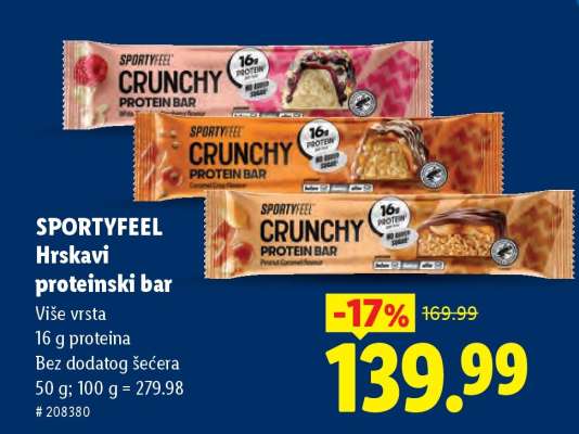 SPORTYFEEL Hrskavi proteinski bar