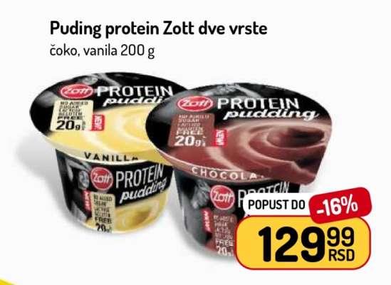 Puding protein Zott dve vrste