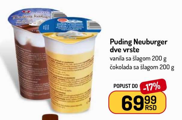 Puding Neuburger dve vrste