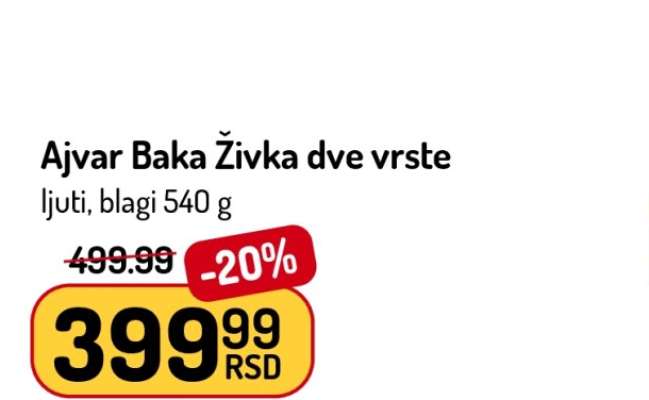 Ajvar Baka Živka dve vrste