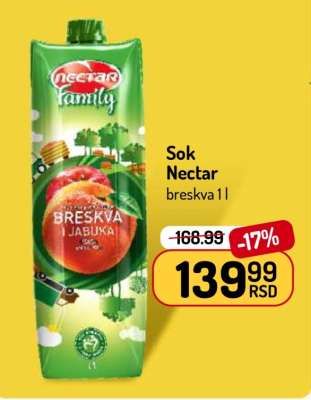 Sok Nectar breskva 1l