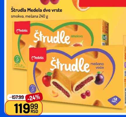 Štrudla Medela dve vrste