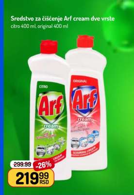 Sredstvo za čišćenje Arf cream dve vrste