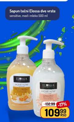 Sapun tečni Elossa dve vrste