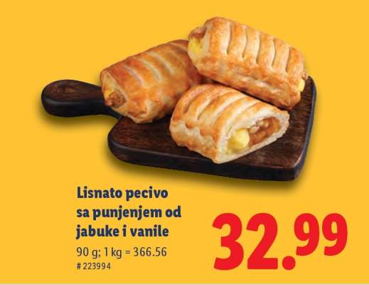 Lisnato pecivo sa punjenjem od jabuke i vanile