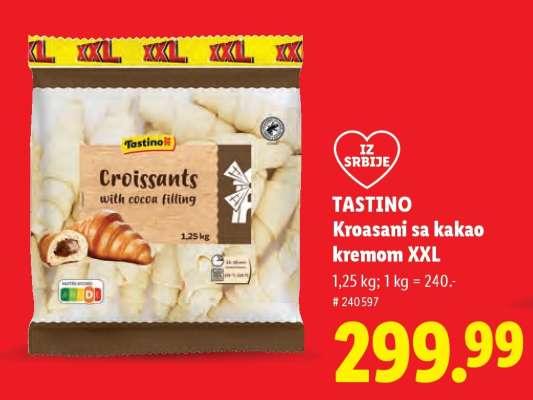 Tastino Kroasani sa kakao kremom XXL