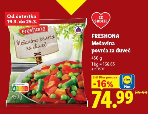 Freshona Mešavina povrća za đuveč