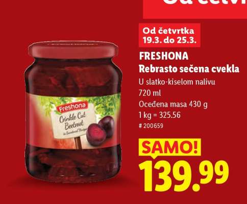 FRESHONA Rebrasto sečena cvekla