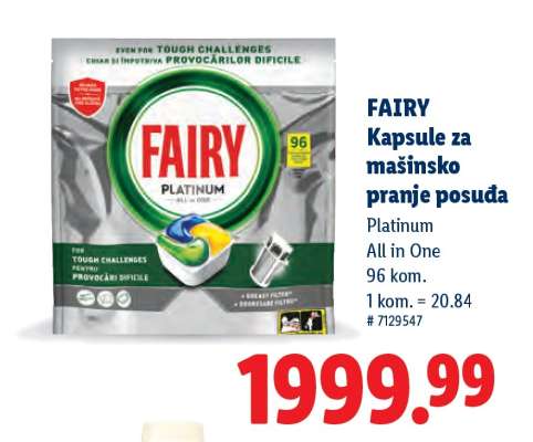 Fairy Kapsule za mašinsko pranje posuđa