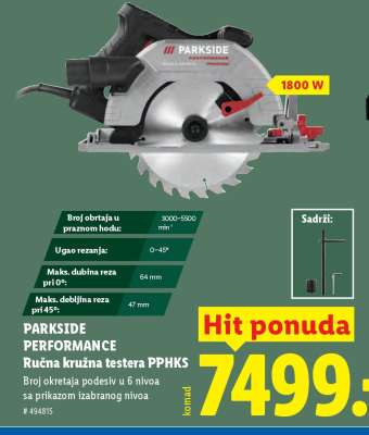PARKSIDE PERFORMANCE Ručna kružna testera PPHKS