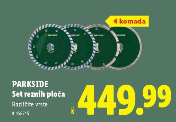 Parkside Set reznih ploča