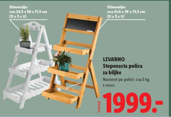 LIVARNO Stepenasta polica za biljke