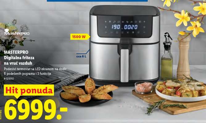 MASTERPRO Digitalna friteza na vruć vazduh