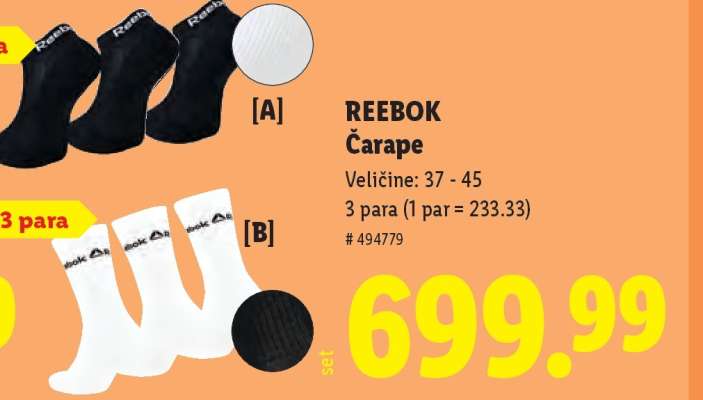 REEBOK Čarape