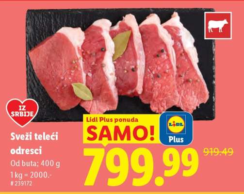 Sveži teleći odresci