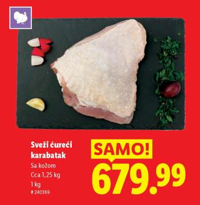 Sveži ćureći karabatak