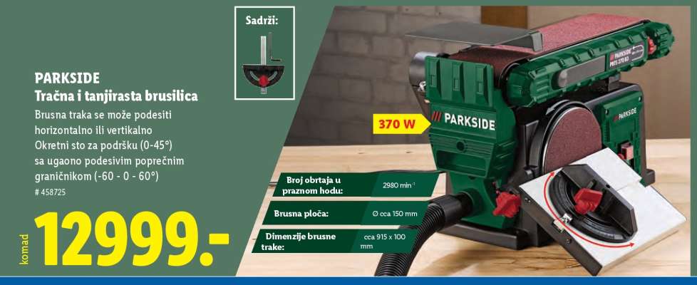 PARKSIDE Tračna i tanjirasta brusilica