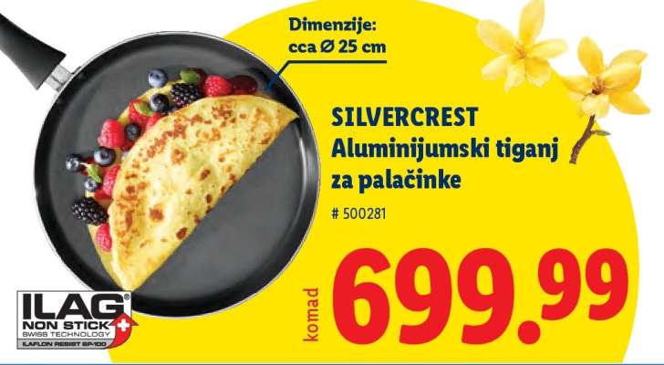 SILVERCREST Aluminijumski tiganj za palačinke
