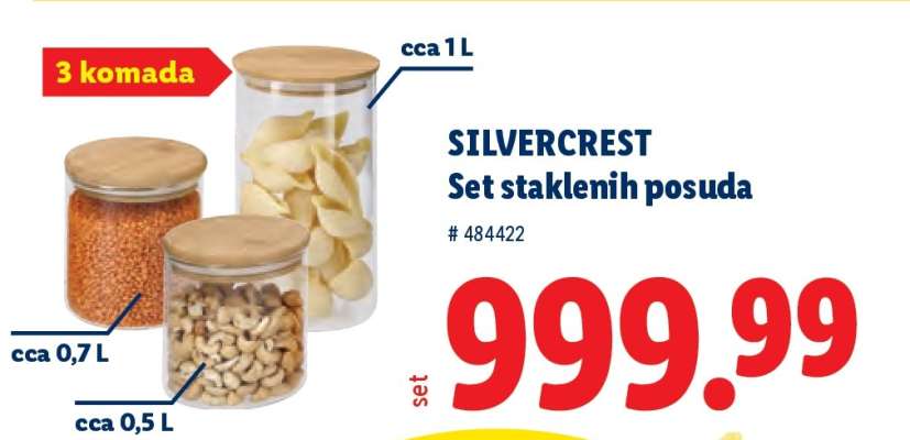 SILVERCREST Set staklenih posuda