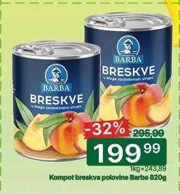 Kompot breskva polovine Barba 820g